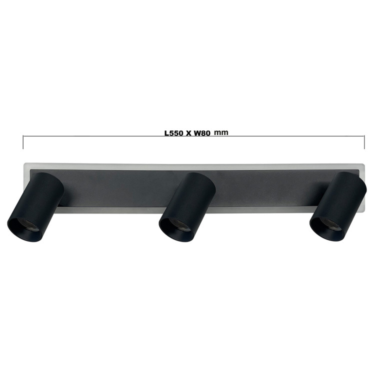 Spot Parma 3 czarny 3xGU10 LED CCT - 7698