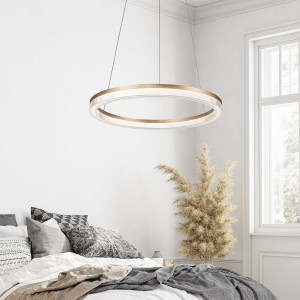 Lampa wisząca Midway Cristal Triangle złoto - transparentna LED CCT