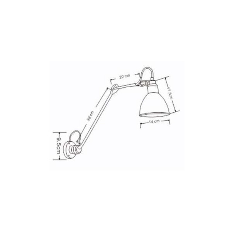 Togo kinkiet z wysięgnikiem czarny - 7745