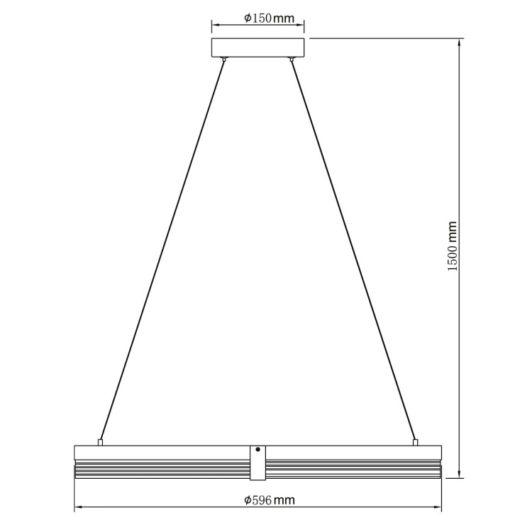 Lampa wisząca Plum Triangle 60 cm czarno-transparentna LED CCT - 7831