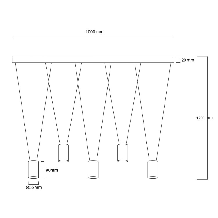 Lampa wisząca Toledo czarna 5xGU10 - 7869