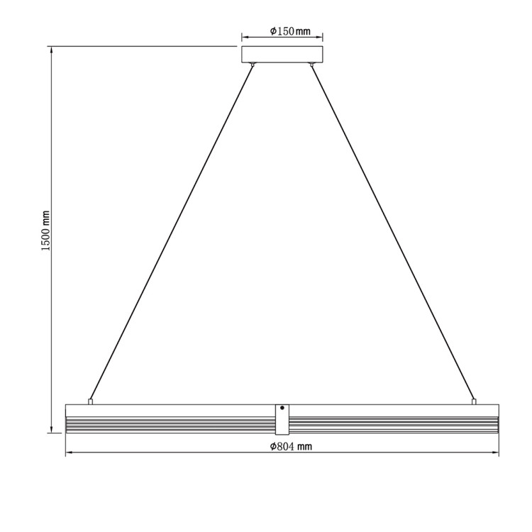 Lampa wisząca Plum Triangle 80 cm czarno-transparentna LED CCT - 7923