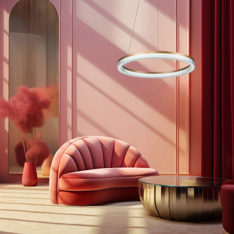 Lampa wisząca Midway Cristal Triangle złoto - transparentna LED CCT - 8036