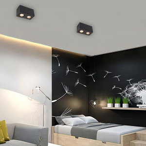 Oprawa natynkowa Lyon czarna 2xGU10