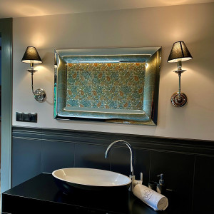 Kinkiet Glamour srebrno - czarny 1xE14