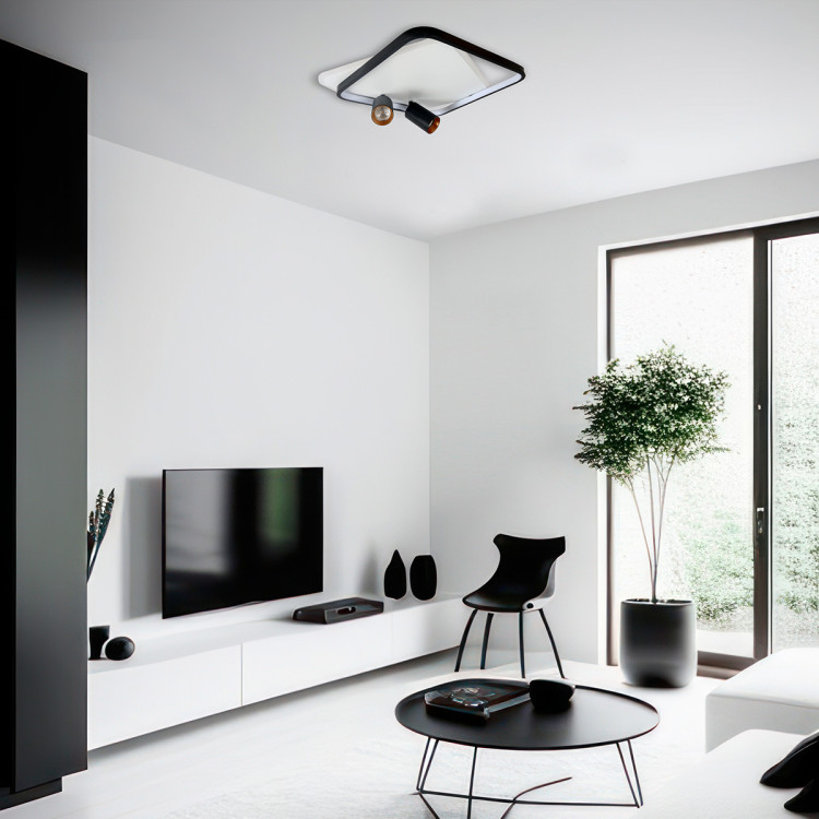 Plafon Parma 2 kwadratowy czarny 2xGU10 LED CCT - 8147