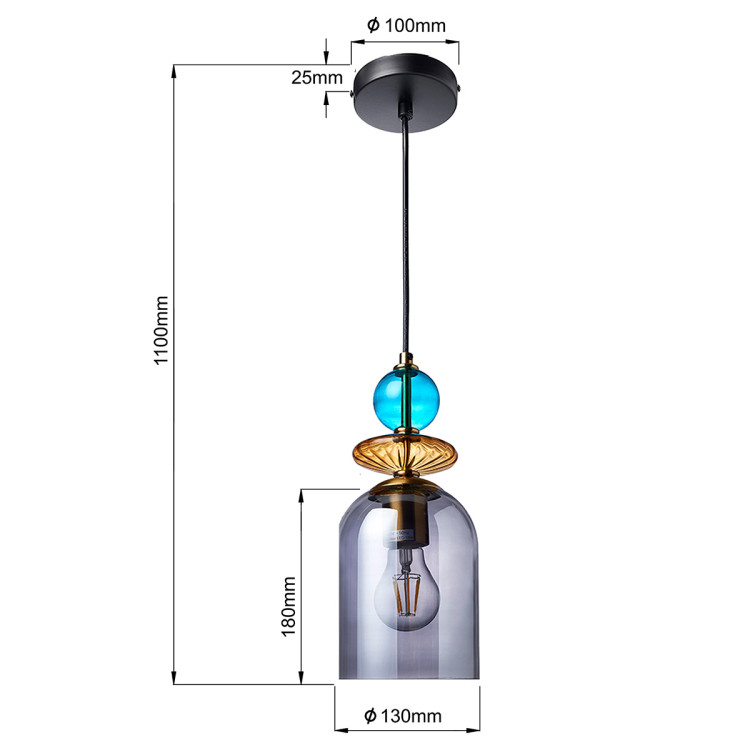Lampa wisząca Tropea dymna 1xE27 - 8170