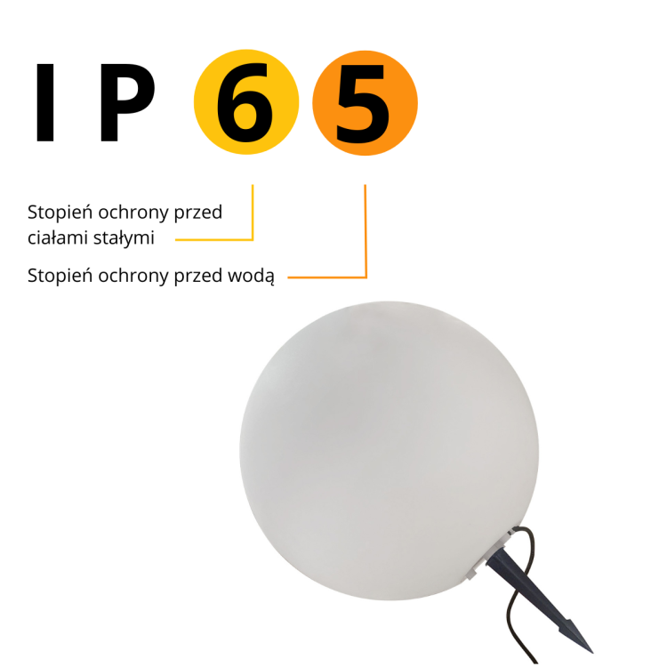 Lampa ogrodowa Gaja 50 cm biała 1xE27 - 8177