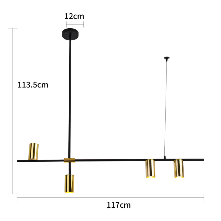 Lampa wisząca Arizona czarno - złota 4xGU10 - 8251