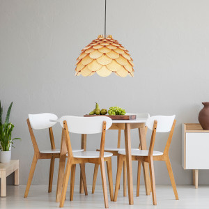 Lampa wisząca Burgo duża drewniana 1xE27