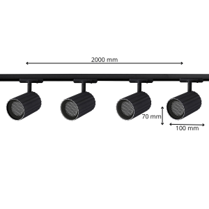 Zestaw oświetlenia szynowego Tokio SET 1F czarny 4xGU10