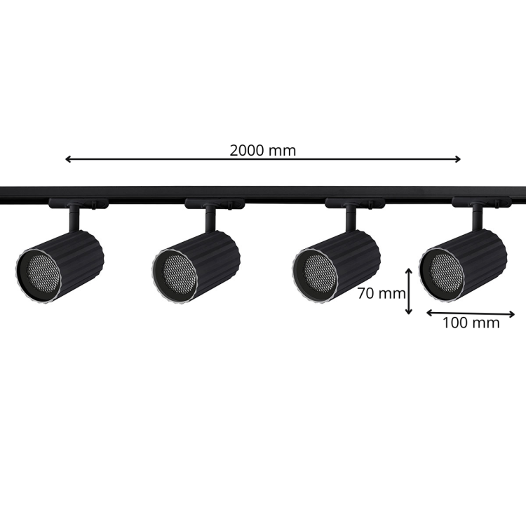 Zestaw oświetlenia szynowego Tokio SET 1F czarny 4xGU10 - 8394