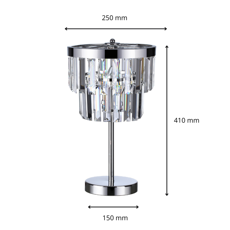 Lampa stołowa Vetro srebrna 1xE14 - 8449