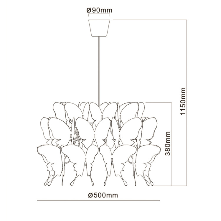 Lampa wisząca Farfalla biała 1xE27 - 8458