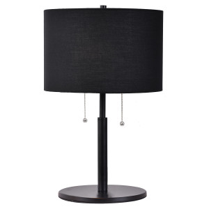 Lampa stołowa Fogo czarna 2xE27