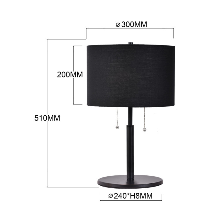 Lampa stołowa Fogo czarna 2xE27 - 8473