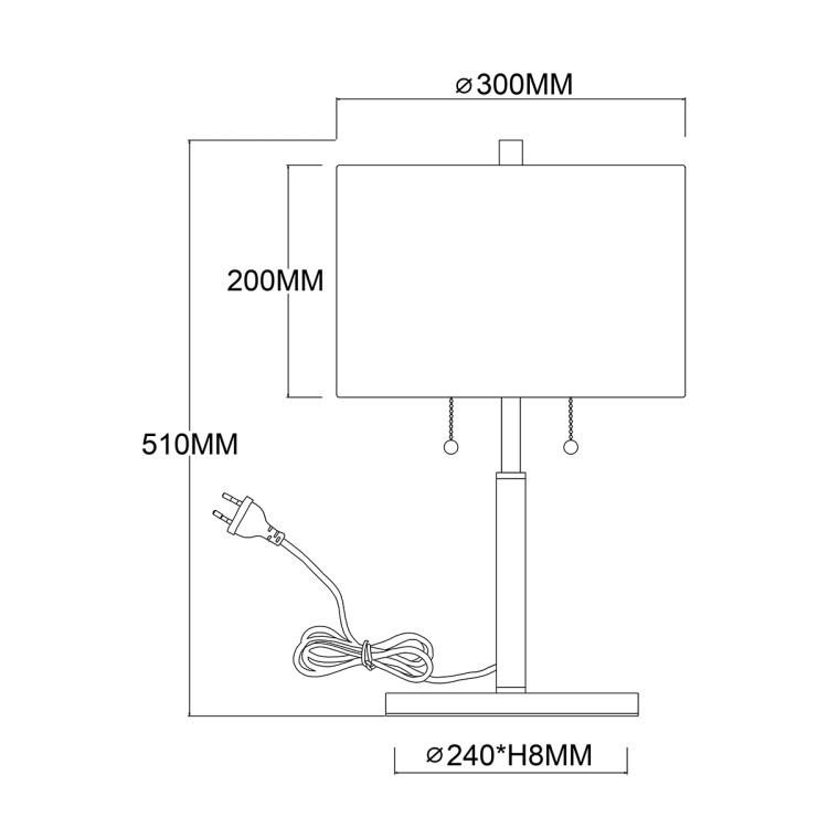Lampa stołowa Fogo czarna 2xE27 - 8474