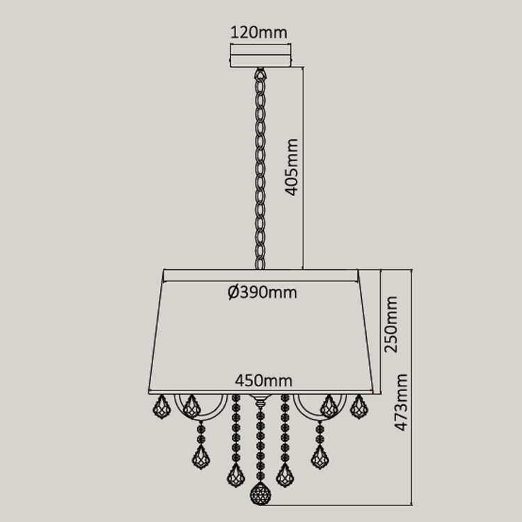 Lampa wisząca Mona srebrna 5xE14 - 8484