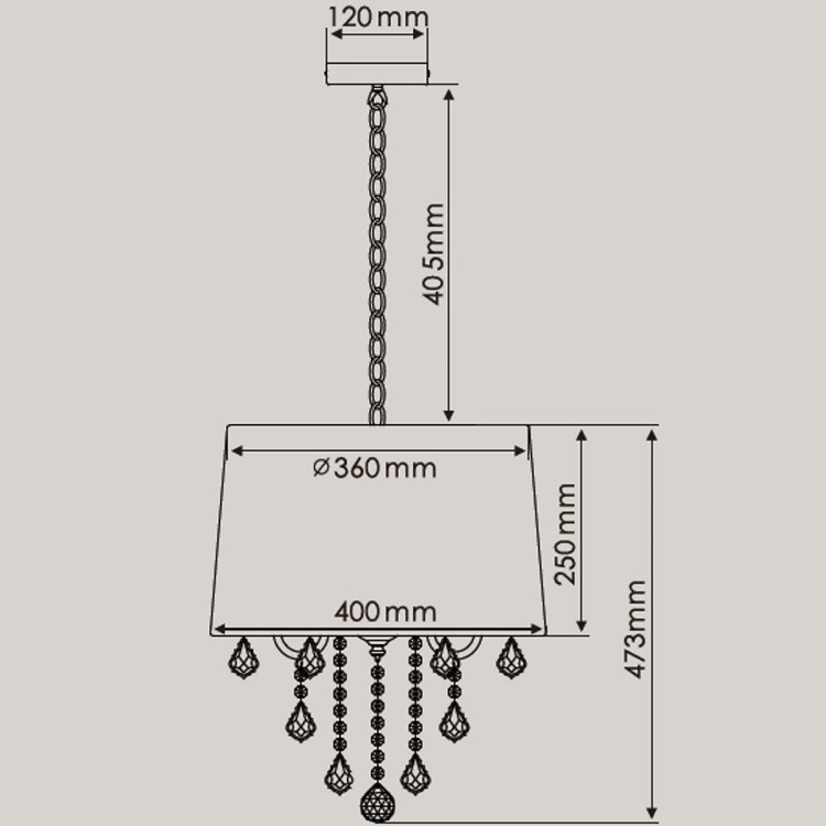 Lampa wisząca Mona czarna 3xE14 - 8509