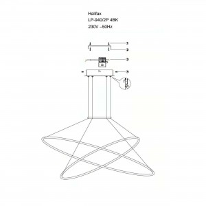 Lampa wisząca Halifax czarna LED CCT