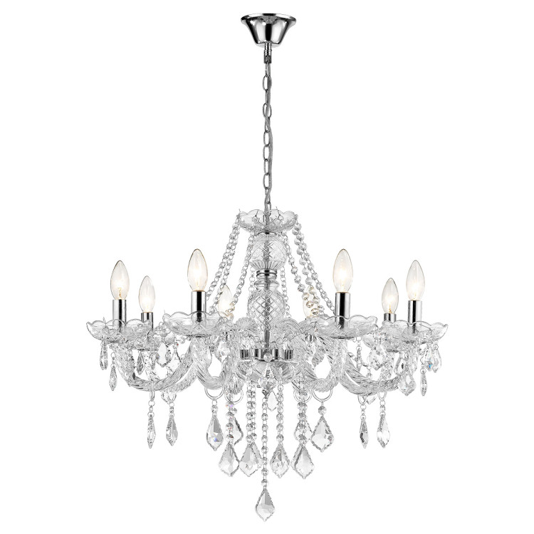 Lampa wisząca Cristallo srebrna 8xE14 - 8738