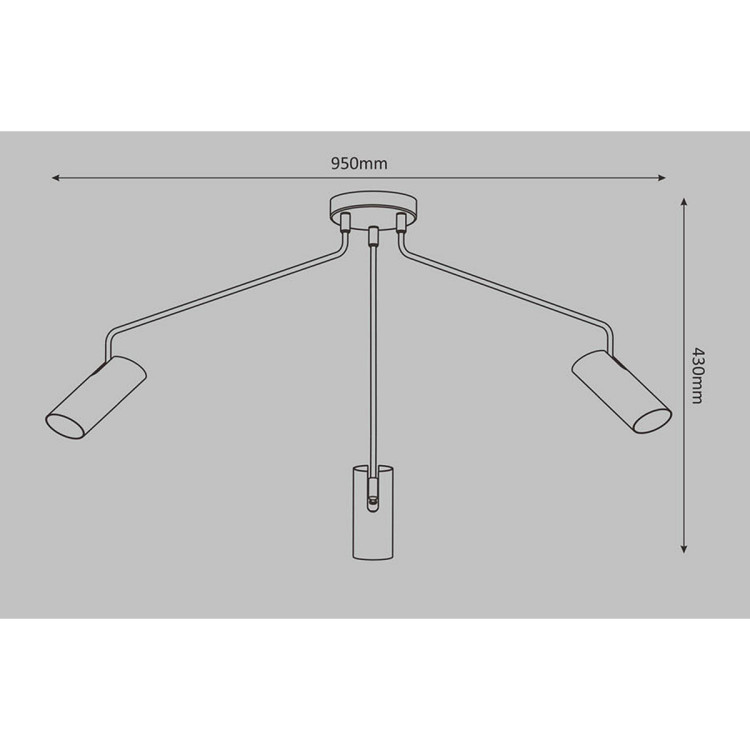 Lampa wisząca Futuro czarna 3xGU10 - 8870