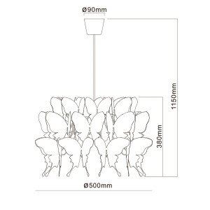 Lampa wisząca Farfalla niebieska 1xE27