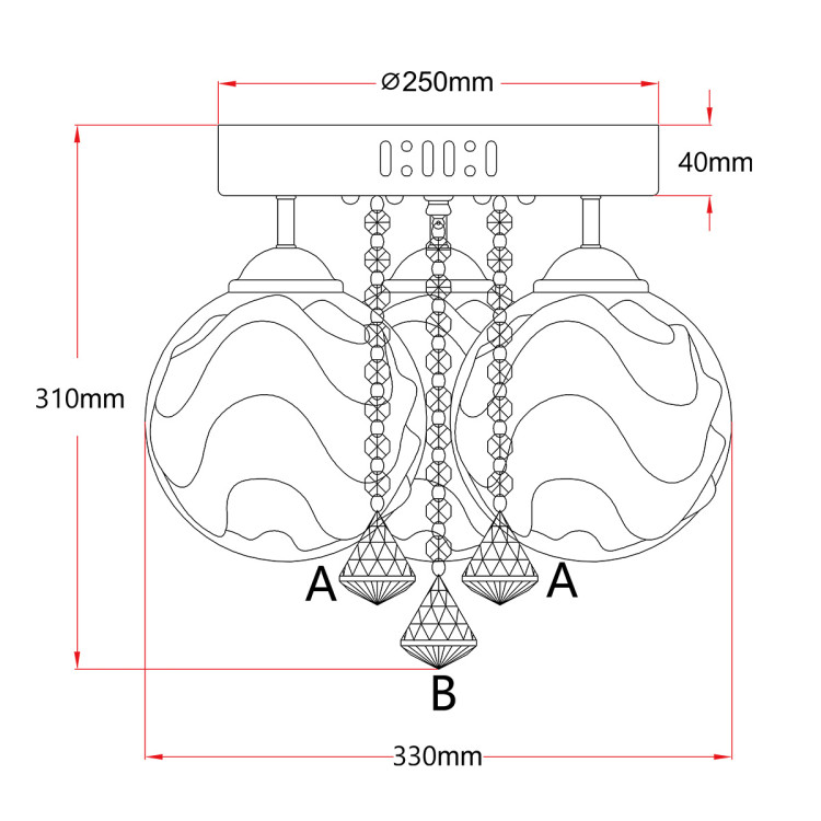 Ozdobny plafon Sada srebrny 3xE14 plus LED - 8973