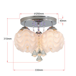 Ozdobny plafon Sada srebrny 3xE14 plus LED
