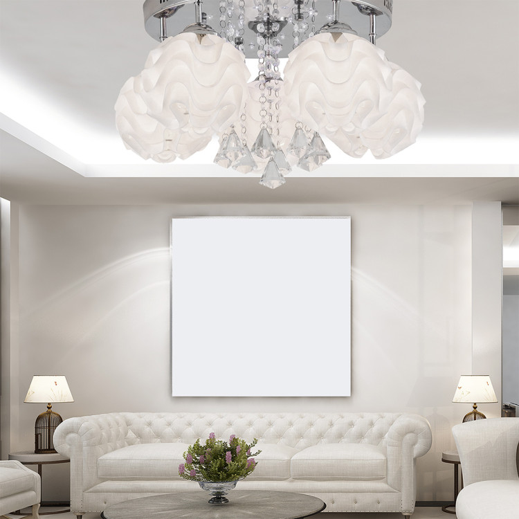 Ozdobny plafon Sada srebrny 5xE14 plus LED - 8977