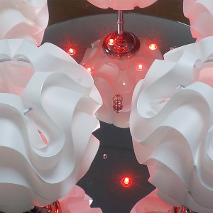 Ozdobny plafon Sada srebrny 5xE14 plus LED