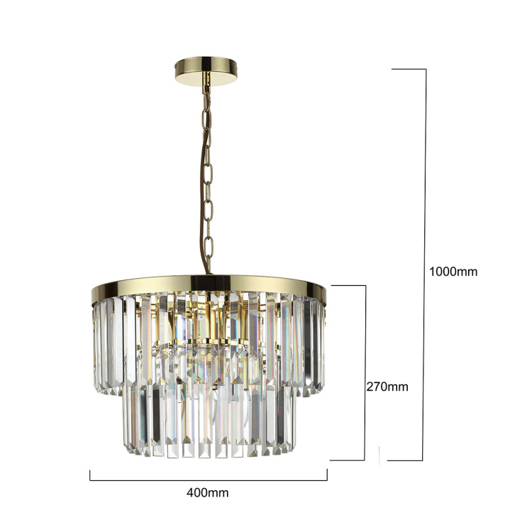 Lampa wisząca Vetro 5 antyczne złoto 5xE14 - 8992