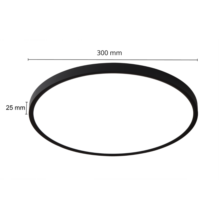 Plafon California 30 cm czarny LED CCT - 9199