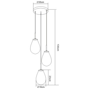 Lampa wisząca Fondi czarna 3xE14