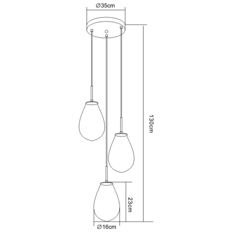 Lampa wisząca Fondi czarna 3xE14 - 9280