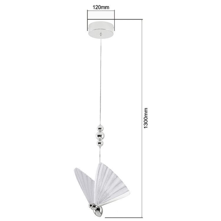 Lampa wisząca Mariposa 1 srebrna LED CCT - 9318