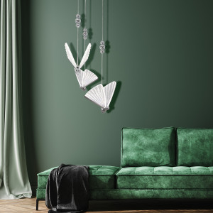 Lampa wisząca Mariposa 3 srebrna LED CCT