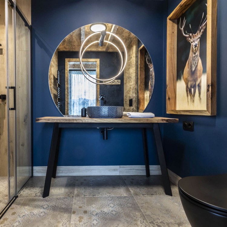 Kinkiet Mirror L czarny IP44 LED CCT - 9508