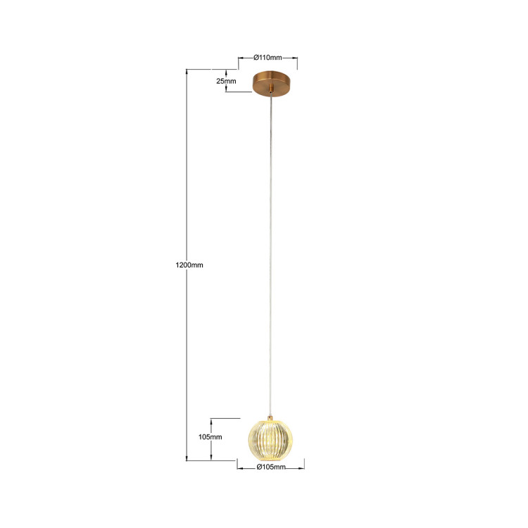 Lampa wisząca Brillant 1 złota LED CCT - 9559