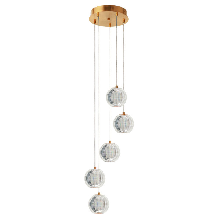 Lampa wisząca Brillant 5 złota LED CCT - 9600