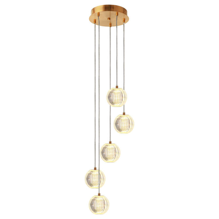Lampa wisząca Brillant 5 złota LED CCT - 9601