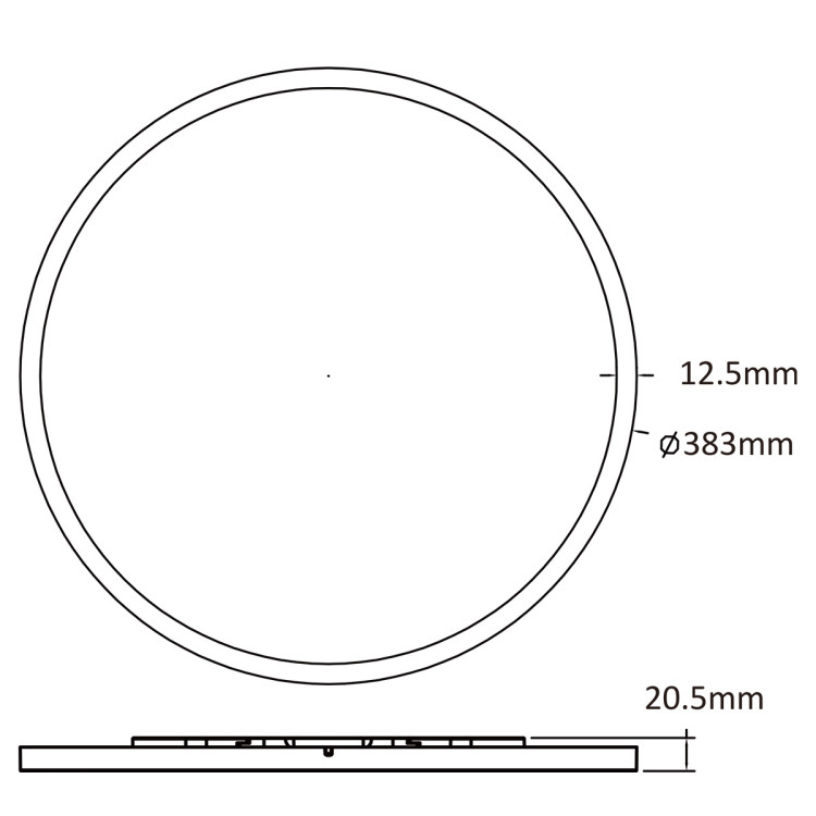 Plafon Pryzma 38 cm czarny LED CCT - 9675