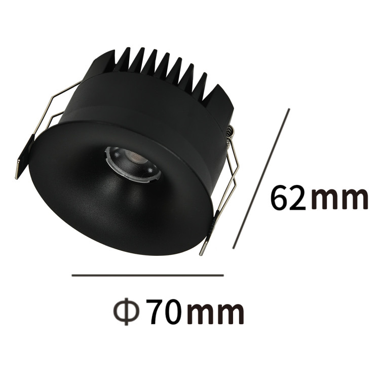 Oczko podtynkowe Zyra czarne LED CCT - 9854