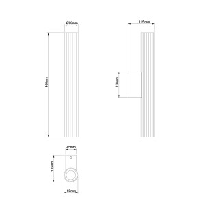Kinkiet Linea 45 cm czarny LED CCT