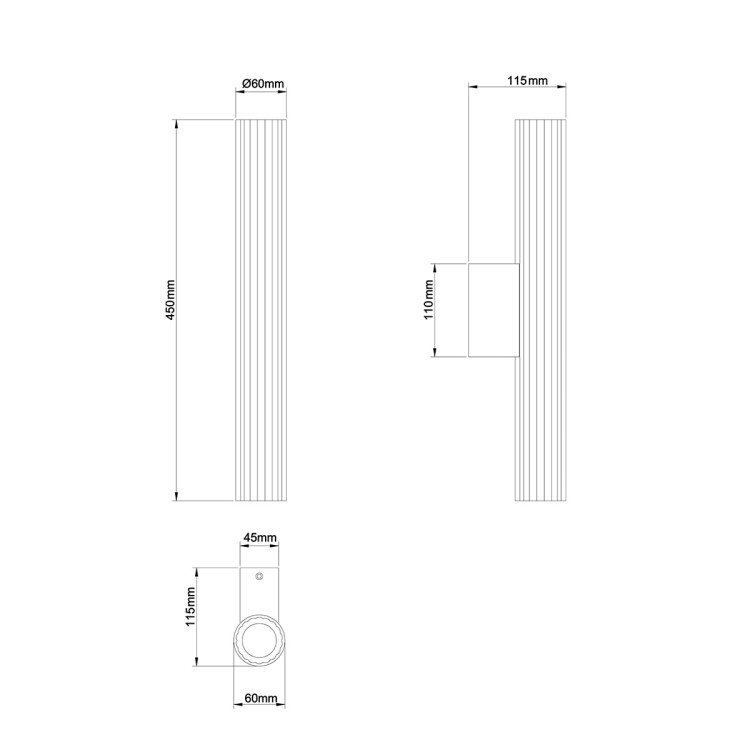 Kinkiet Linea 45 cm czarny LED CCT - 9900