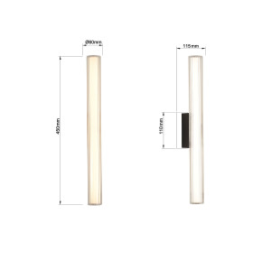 Kinkiet Linea 45 cm czarny LED CCT