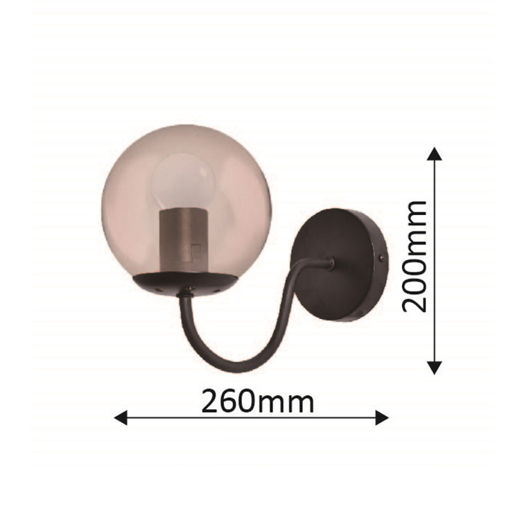 Kinkiet Hook czarny 1xE27 - 9984